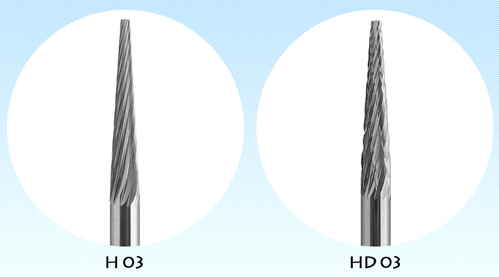 オナーロイ 超硬ロータリーカッター H03/HD03 3mm シャンク　ヘッド詳細